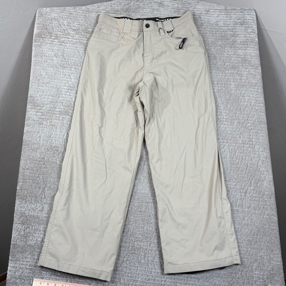 Oakley Software 00s Graphic Baggy Cream Salopettes Vintage Snow Pants Mens M